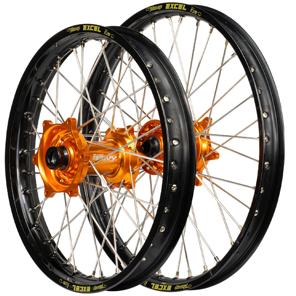 Excel/Envy 19x2.15/19x2.50 KTM SX-SXF/ TC-FC 15-22 Black/Orange Flat Track Wheel Set