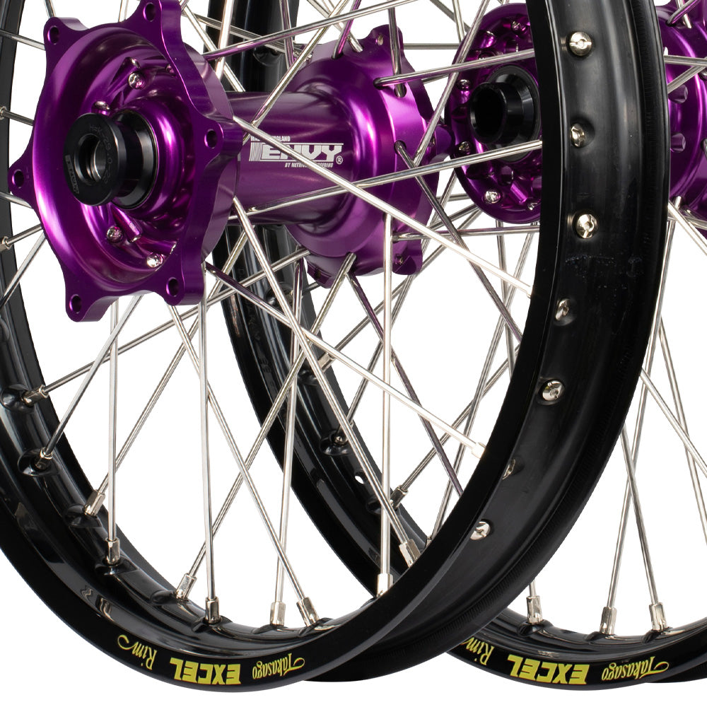 Envy/Excel 21/18 KTM SX-SXF 15-22, Husqvarna TC-FC 16-22 Black/Purple Wheel Set