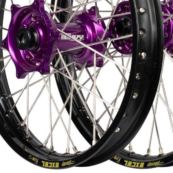 Envy/Excel Honda CRF250-450R 2013-24 Black/Purple Wheel Set