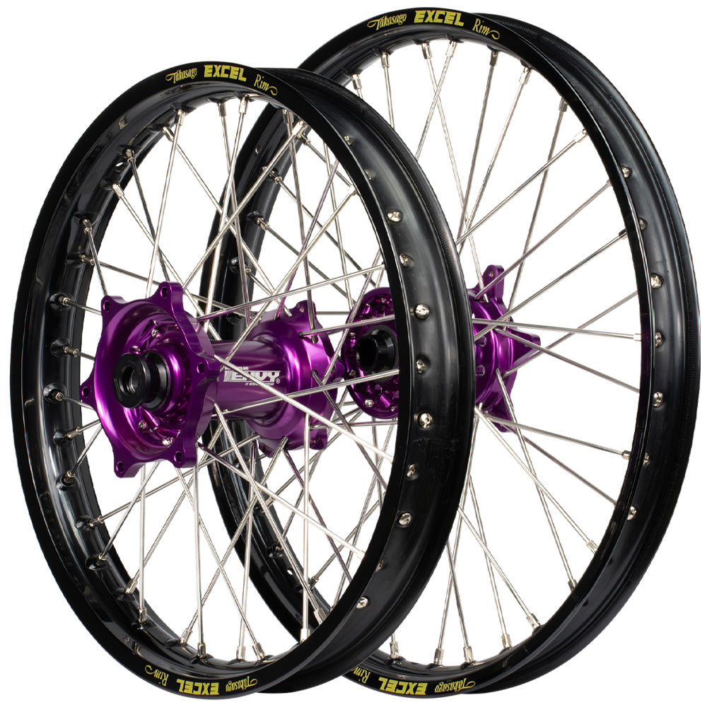 Envy/Excel 21/18 KTM SX-SXF 15-22, Husqvarna TC-FC 16-22 Black/Purple Wheel Set