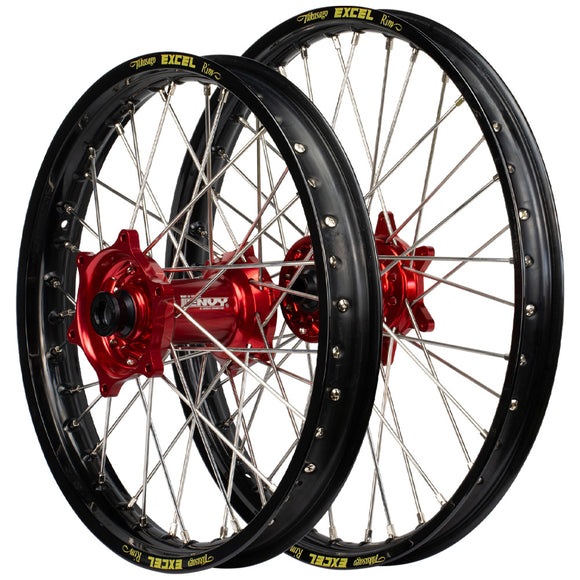 Envy/Excel Honda CR125-250/CRF250-450 02-12 Black/Red Wheel Set