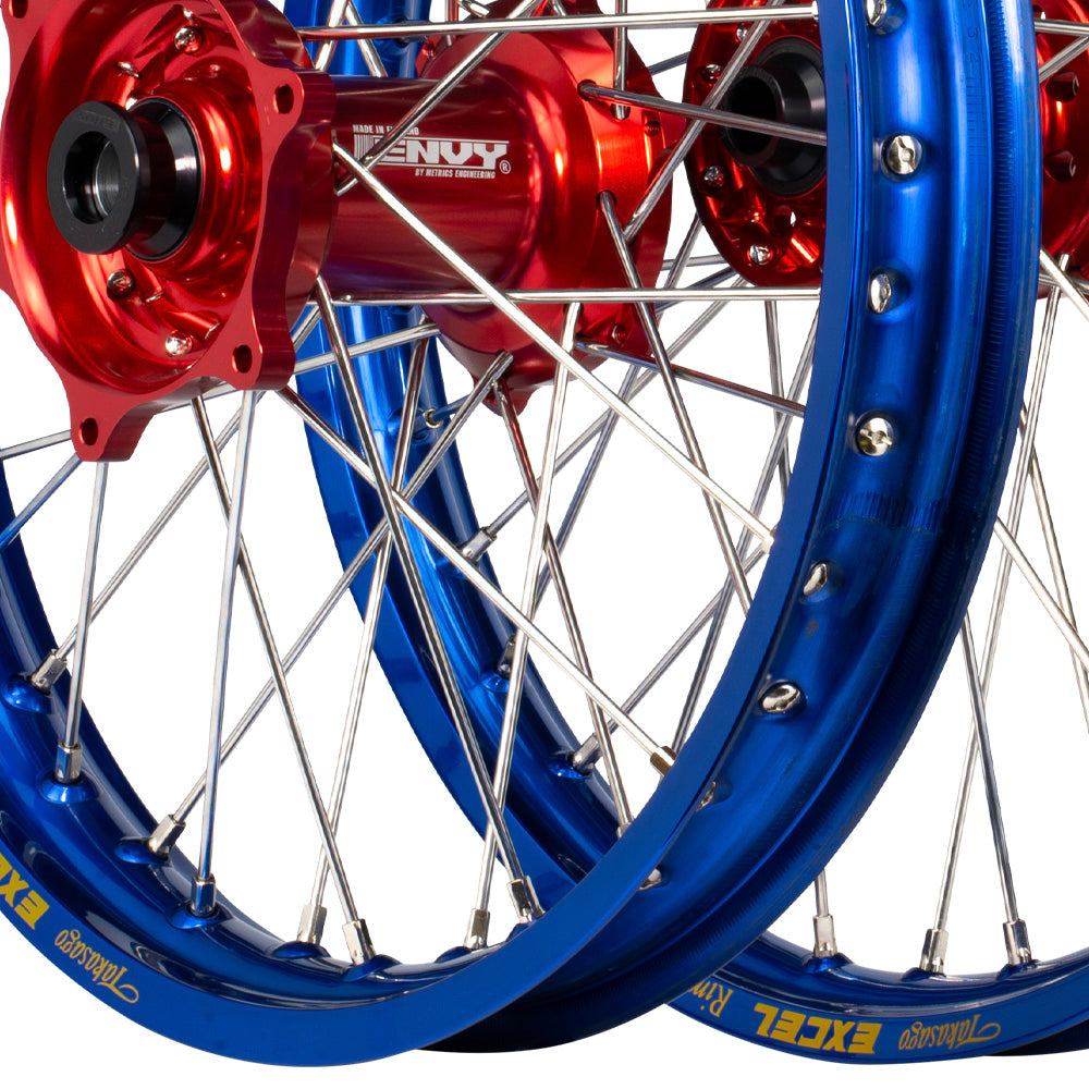 Envy/Excel 21/19 Yamaha YZ125-250 08-23 / YZ250-450F 07-08 Blue/Red Wheel Set