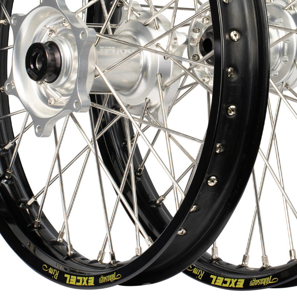 Envy/Excel Suzuki RM125-250 2001-2011 Black/Silver Wheel Set