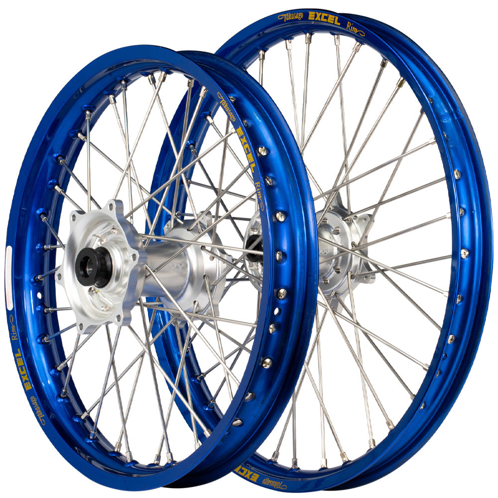 Envy/Excel 21/19 KTM SX-SXF 15-22 / Husqvarna TC-FC 16-22 Blue/Silver Wheel Set