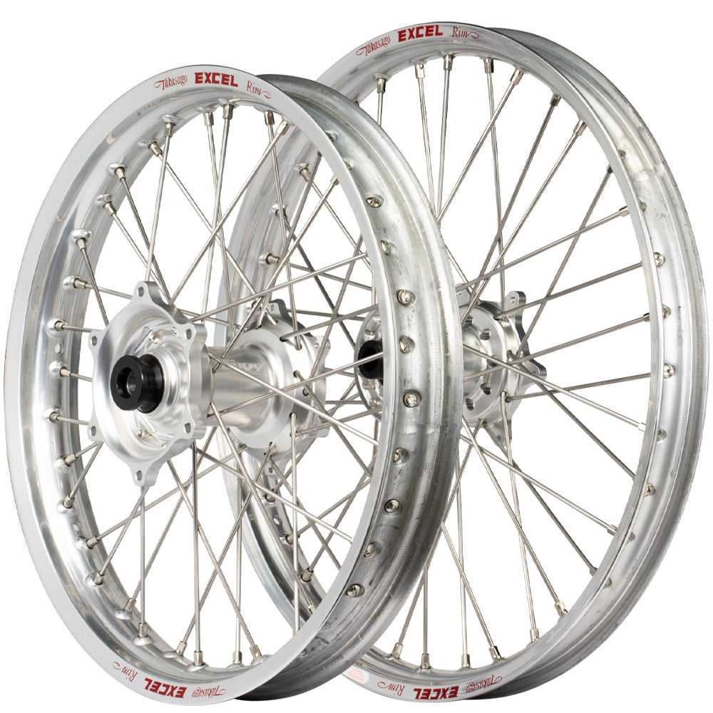 Silver Aluminum Front & Rear Wheel Rim Set For Yamaha YZ100 (1976-83) & YZ125 (1974-80)