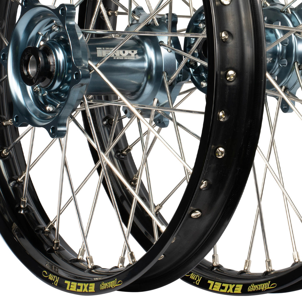 Envy/Excel Kawasaki KX125-250/KX250-450F 06-18 Black/Titan Wheel Set