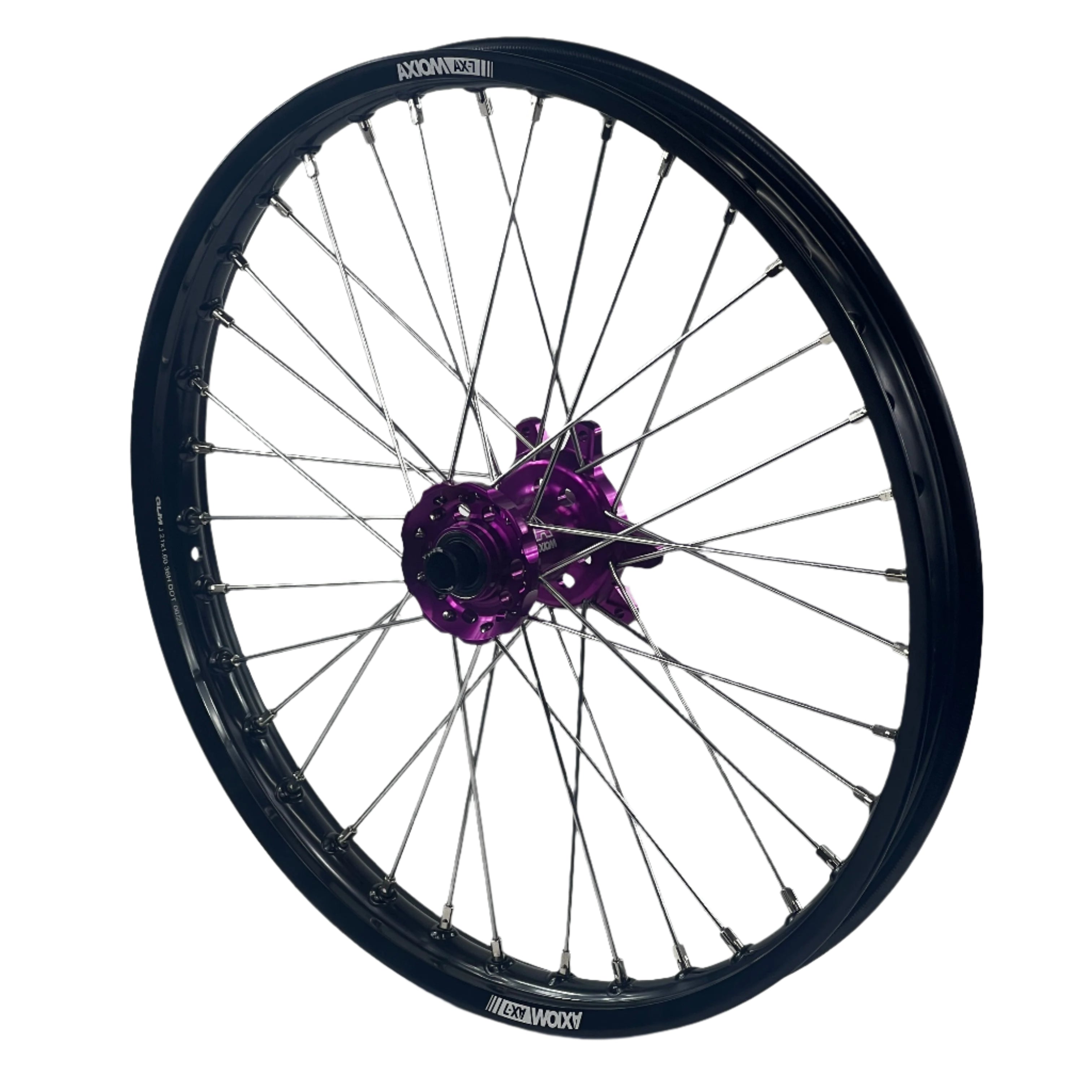 Axiom Sur Ron Ultra Bee 21x1.6 Black Rim / Purple Hub Front Wheel