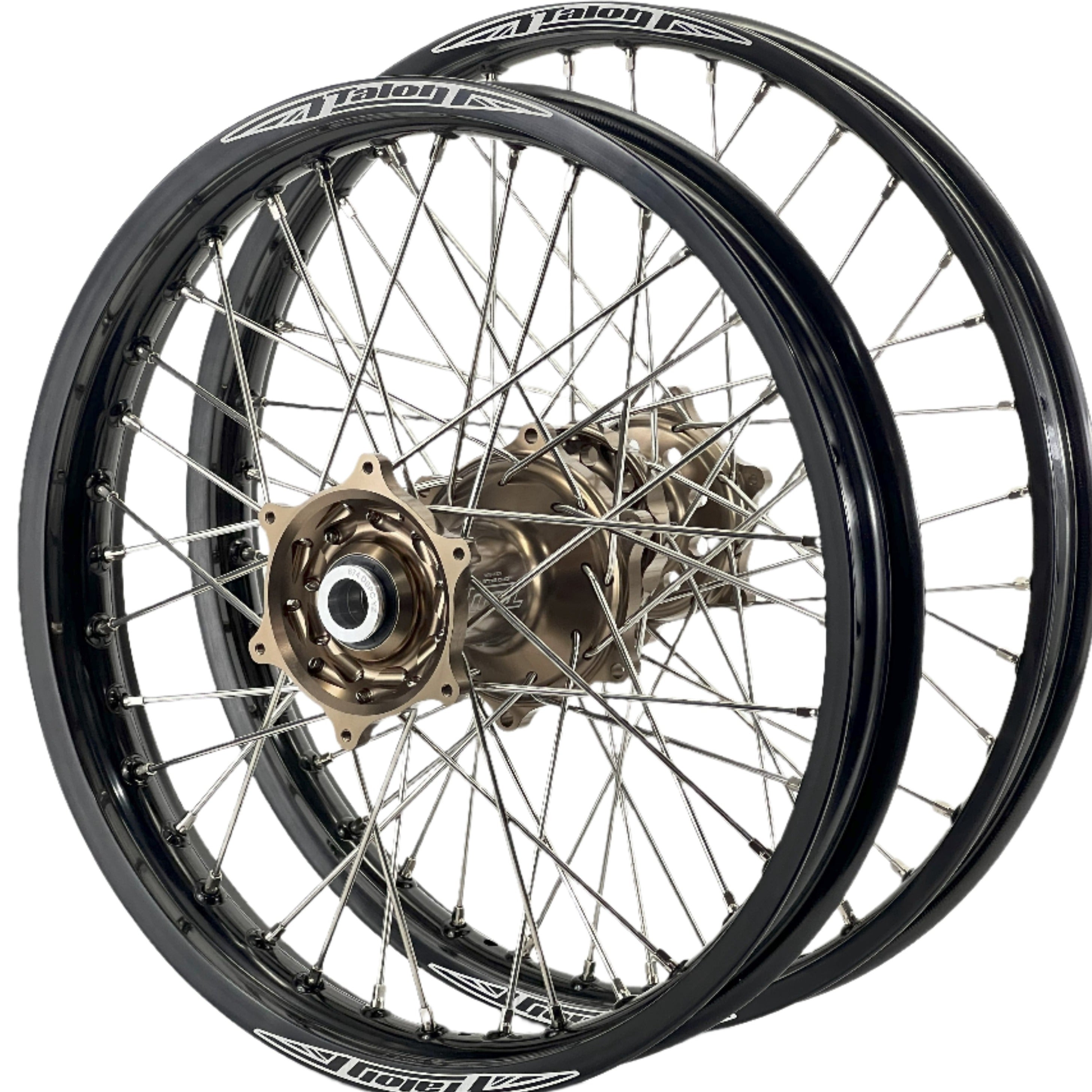 Talon Kawasaki KX125-250 06-08 / KX250F 06-20 / KX450F 06-18 21/19 Black Rim/Mag Hub Wheel set