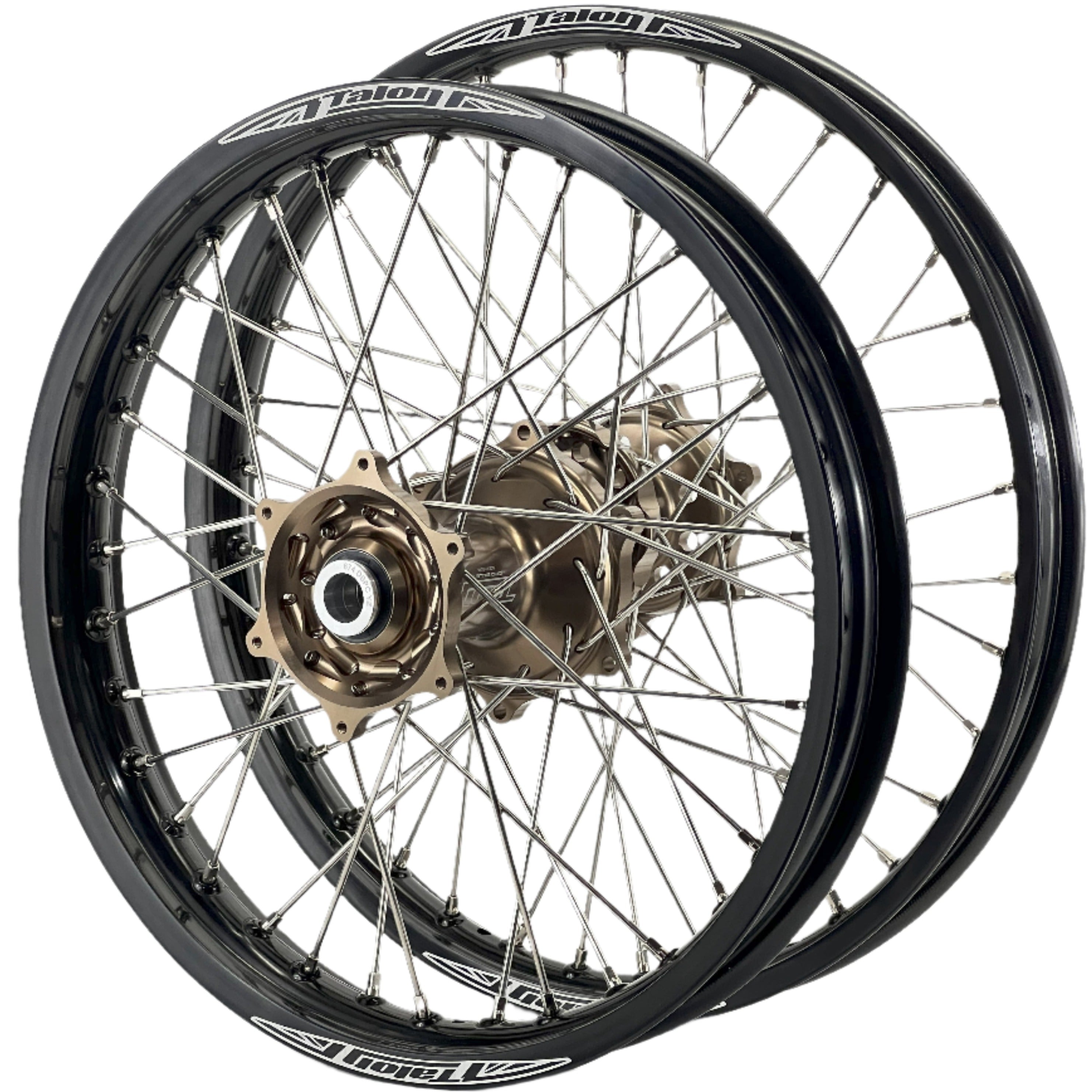 Talon Yamaha YZ250-450F 2014-2024 21/19 Black Rim/Mag Hub Wheel Set