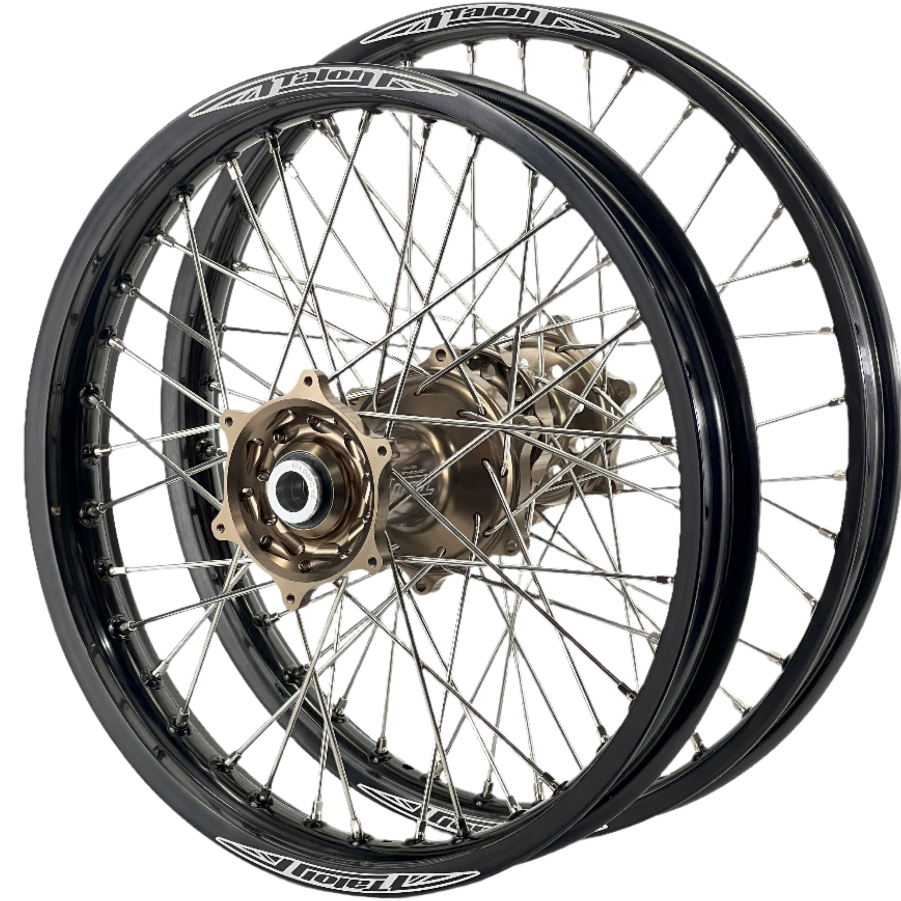 Talon Yamaha YZ125-250 2008-2024 / YZ250F 07-08 / YZ450 08 21/19 Black Rim/Mag Hub Wheel Set