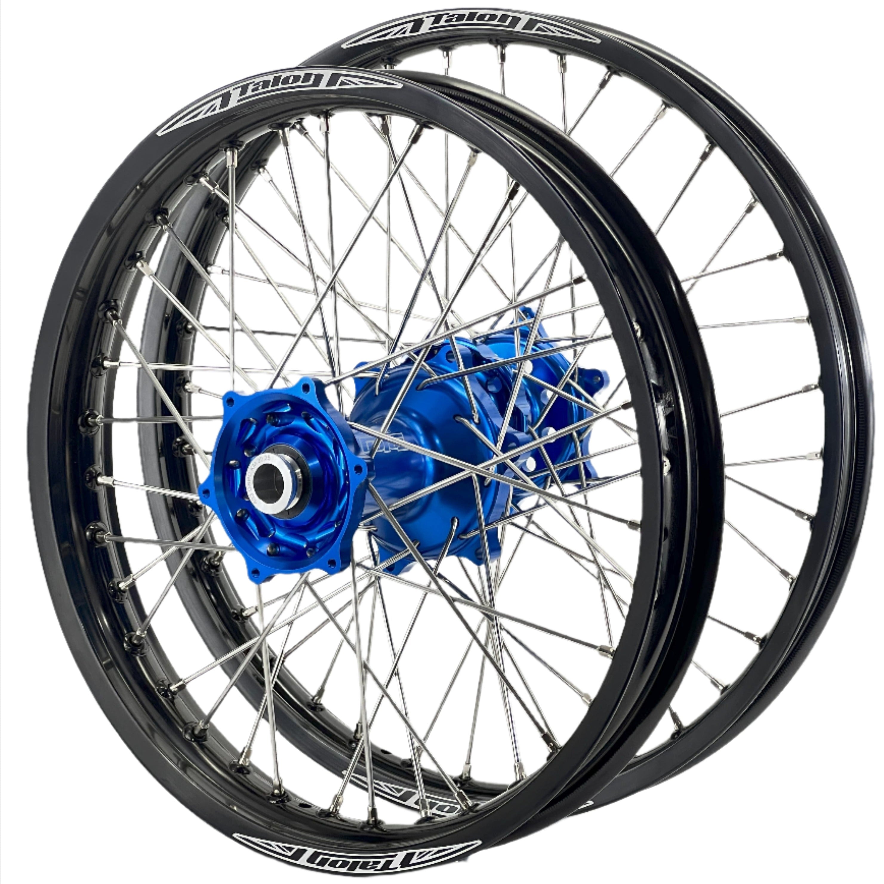 Talon Husqvarna TC-FC 125-250-350-450 2015-2022 21/19 Black Rim/Blue Hub Wheel Set