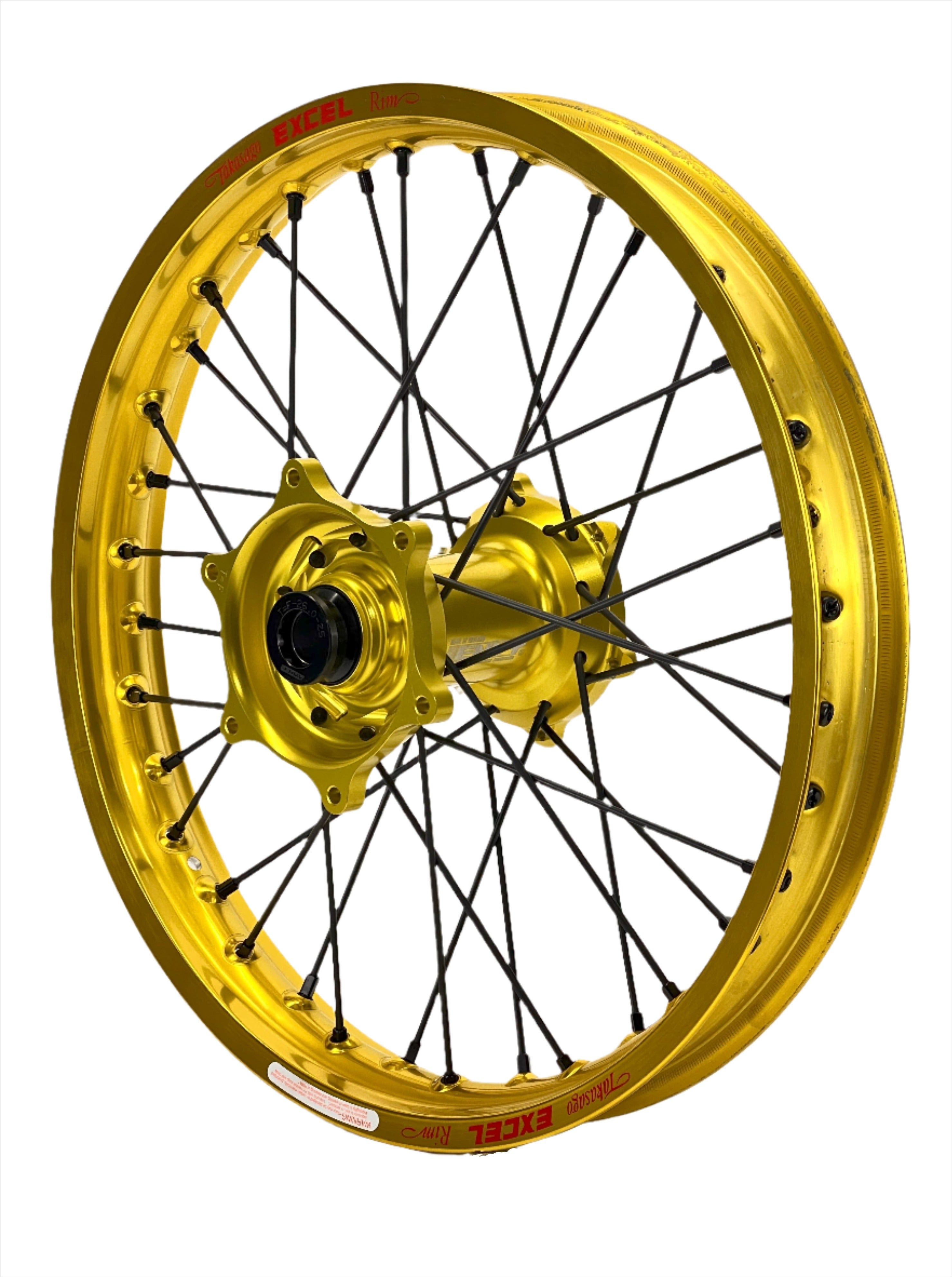 ENVY / Excel 21/19x2.15 Triumph TF250-X 2024-25 Yellow Rims /High Viz Hubs with Black Spokes/ Black Nipples Wheel Set
