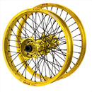 ENVY / Excel 21/19x2.15 Triumph TF250-X 2024-25 Yellow Rims /High Viz Hubs with Black Spokes/ Black Nipples Wheel Set-1