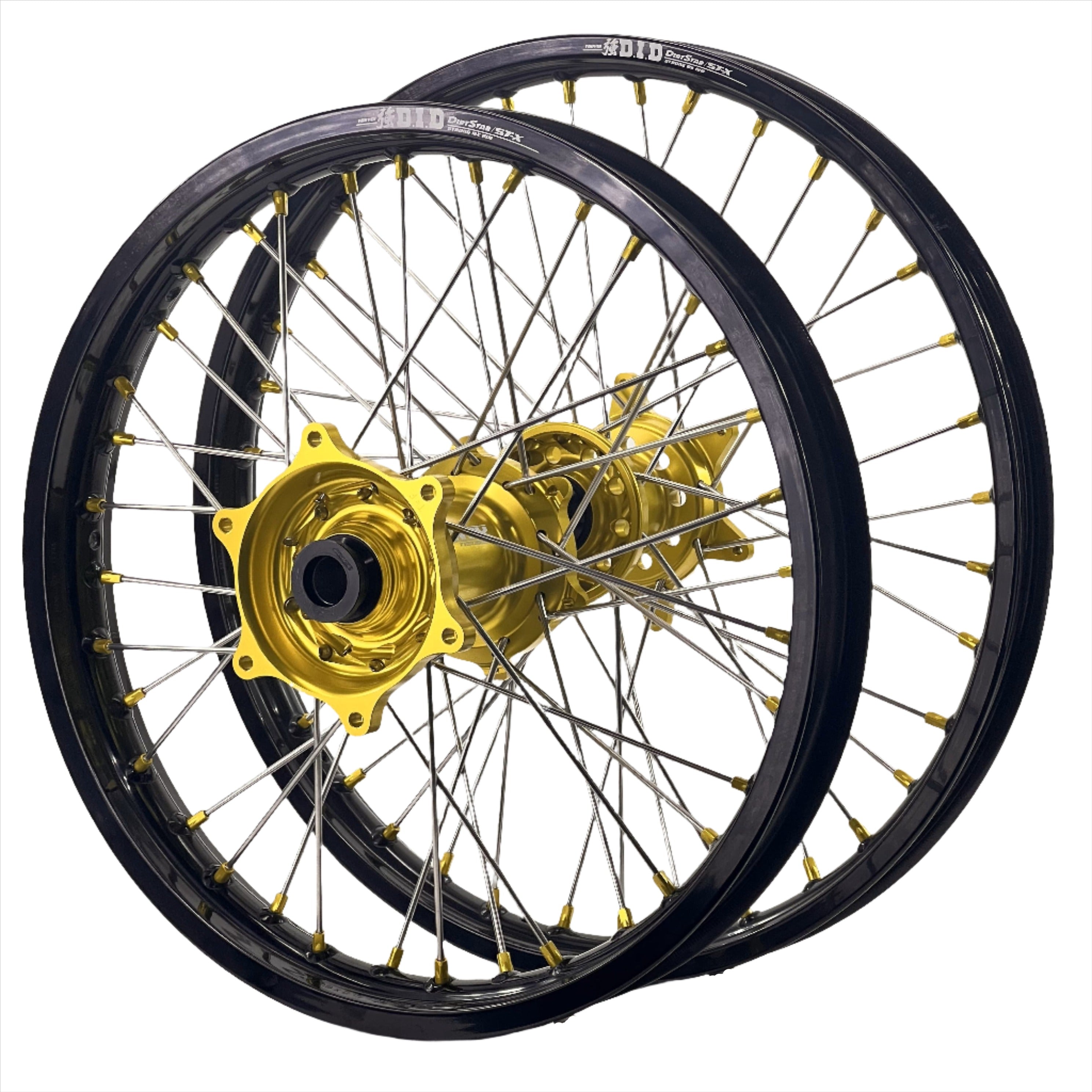 ENVY / DID 21/19x2.15 Triumph TF250-X 2024-25 Black Rim / High Viz Hub with High-Viz Nipples Wheel Set