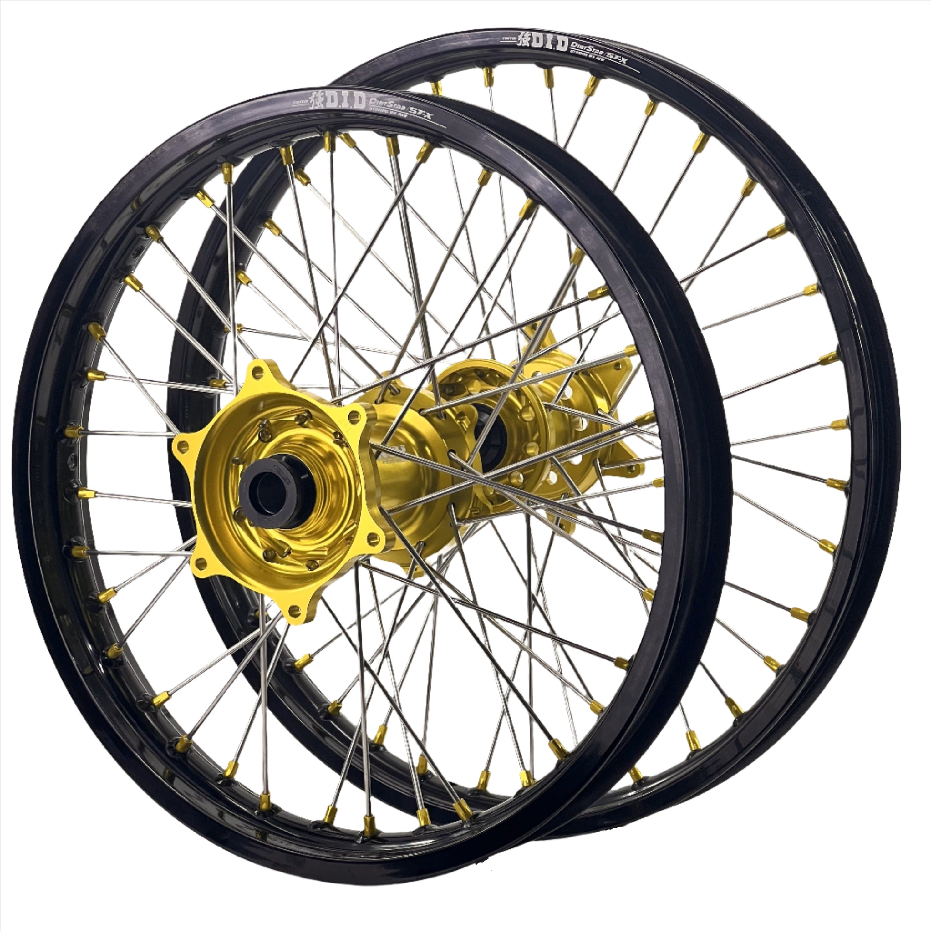 ENVY / DID 21/19x2.15 Triumph TF250-X 2024-25 Black Rim / High Viz Hub with High-Viz Nipples Wheel Set