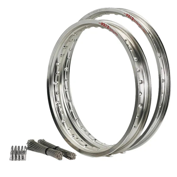 KTM SX-SXF-EXC-EXCF 2003-2025 21/18 OEM Front/Rear Silver DID Rim & Bulldog Spoke Set