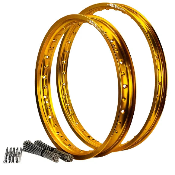 KTM SX-SXF 125-450 2003-2025 21/19 OEM Front/Rear Gold DID Rim & Bulldog Spoke Set