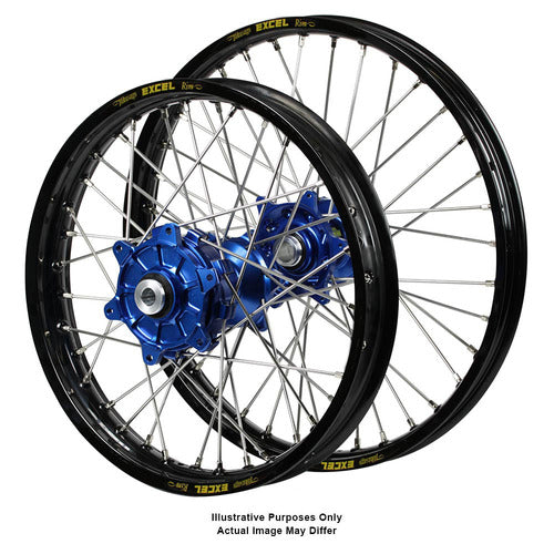 Husqvarna Adventure Norden 901 2022-2024 (21x2.15/18x4.25) Black Excel Rim / Haan Blue Hubs wheel set