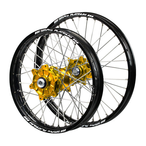 SM PRO Suzuki DRZ400 E 2000-2024 Cush Drive 21/18 Black/Gold Wheel Set