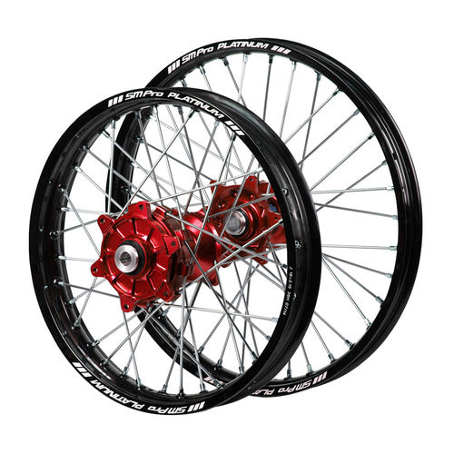 SM PRO Honda CRF450R/L 2019-2024 / CRF450RX 2017-2024 Cush Drive 21/18 Black/Red Wheel Set