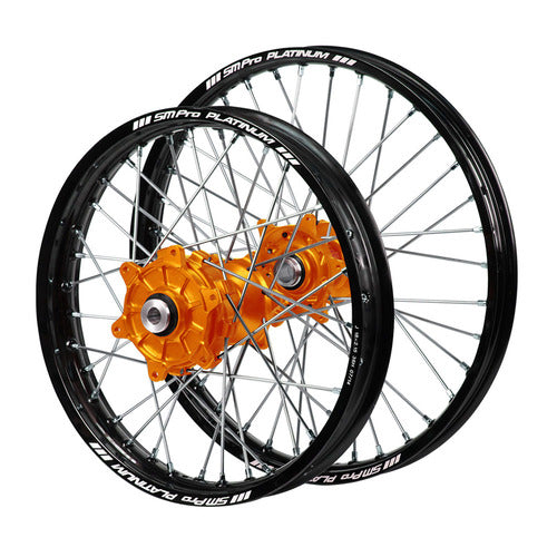 SM PRO KTM SX-SXF-EXC-EXCF 2003-2024 Cush Drive 21/18 Black/Orange Wheel Set
