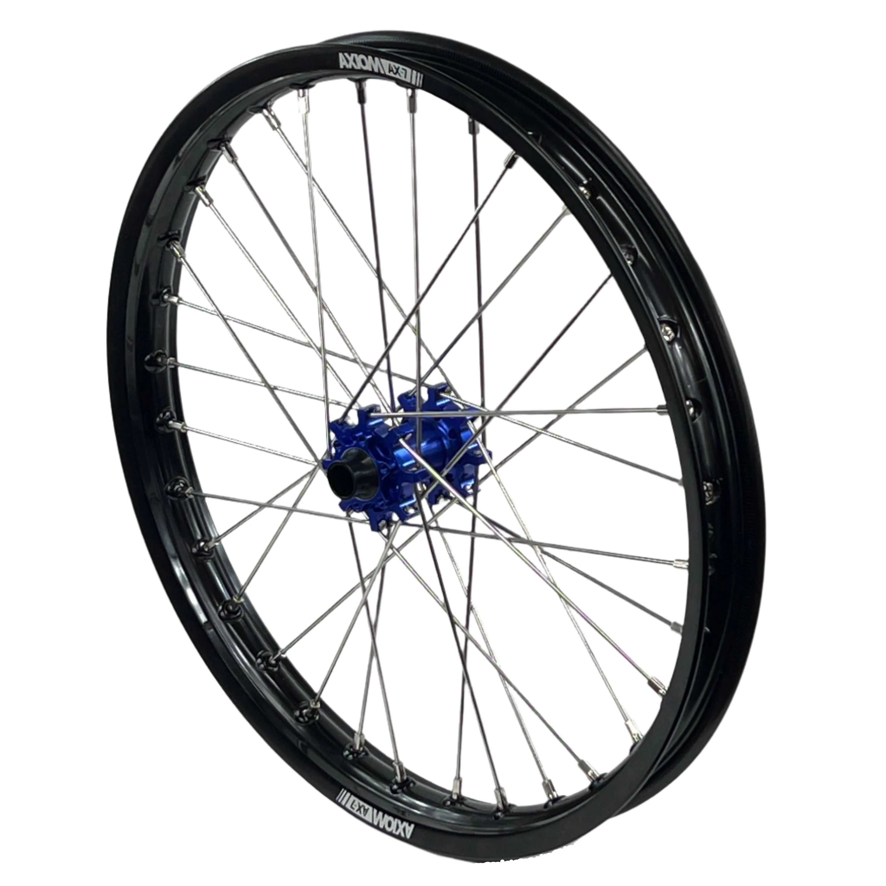 Axiom Sur Ron Light Bee 19x1.6/17x1.85 Black Rim / Blue Hub Wheel Set