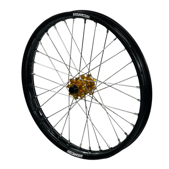 Axiom Sur Ron Light Bee 19x1.6/17x1.85 Black Rim / Gold Hub Wheel Set