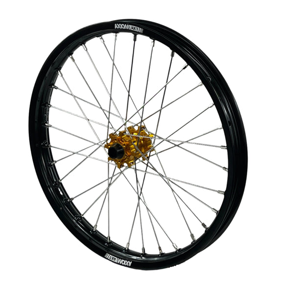 Axiom Sur Ron Light Bee 19x1.6/19x1.6 Black Rim / Gold Hub Wheel Set