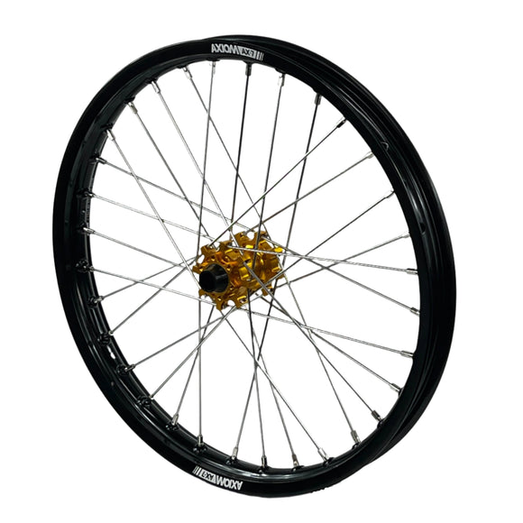 Axiom Sur Ron Light Bee 19x1.6/17x1.85 Black Rim / Gold Hub Wheel Set