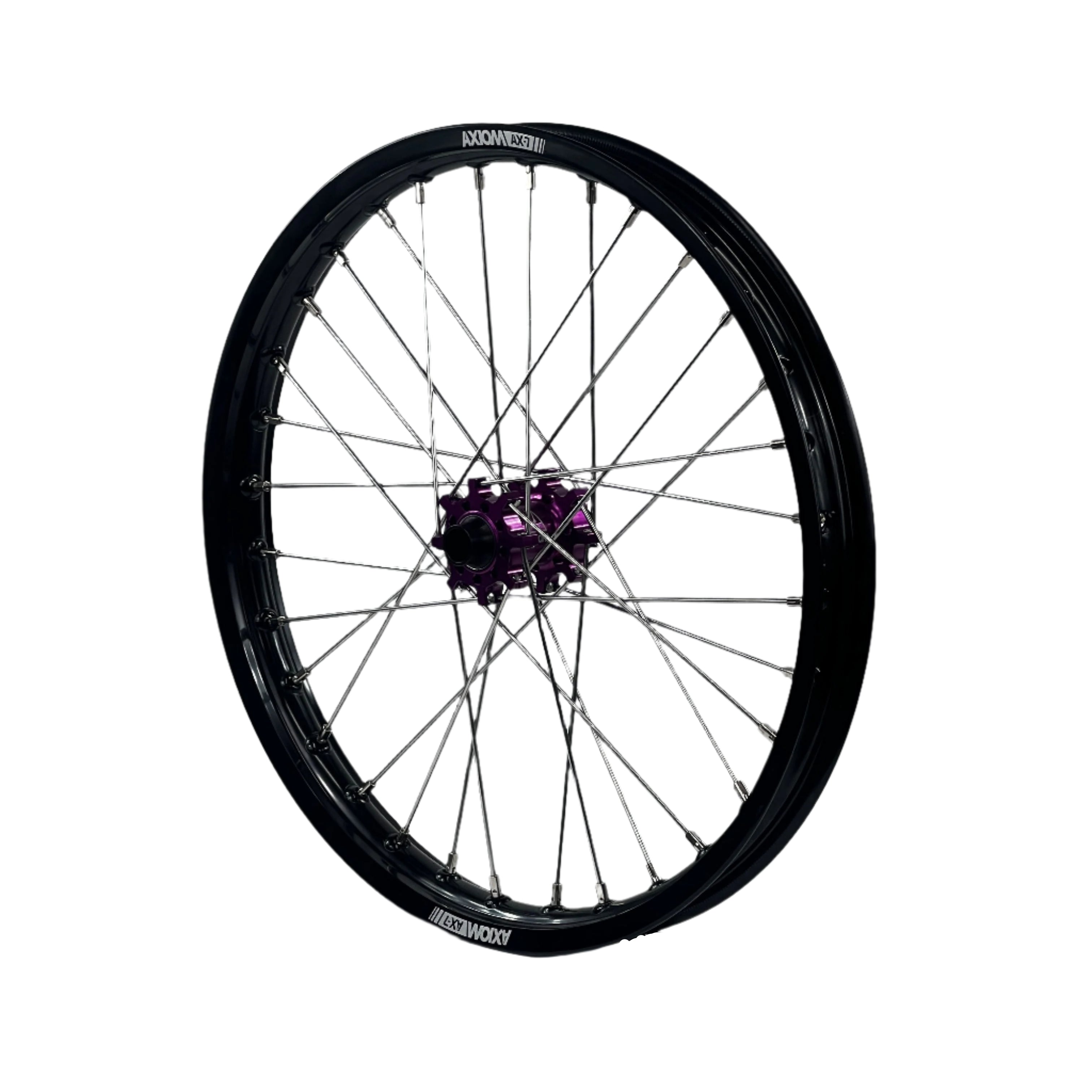 Axiom Sur Ron Light Bee 19x1.6/17x1.85 Black Rim / Purple Hub Wheel Set