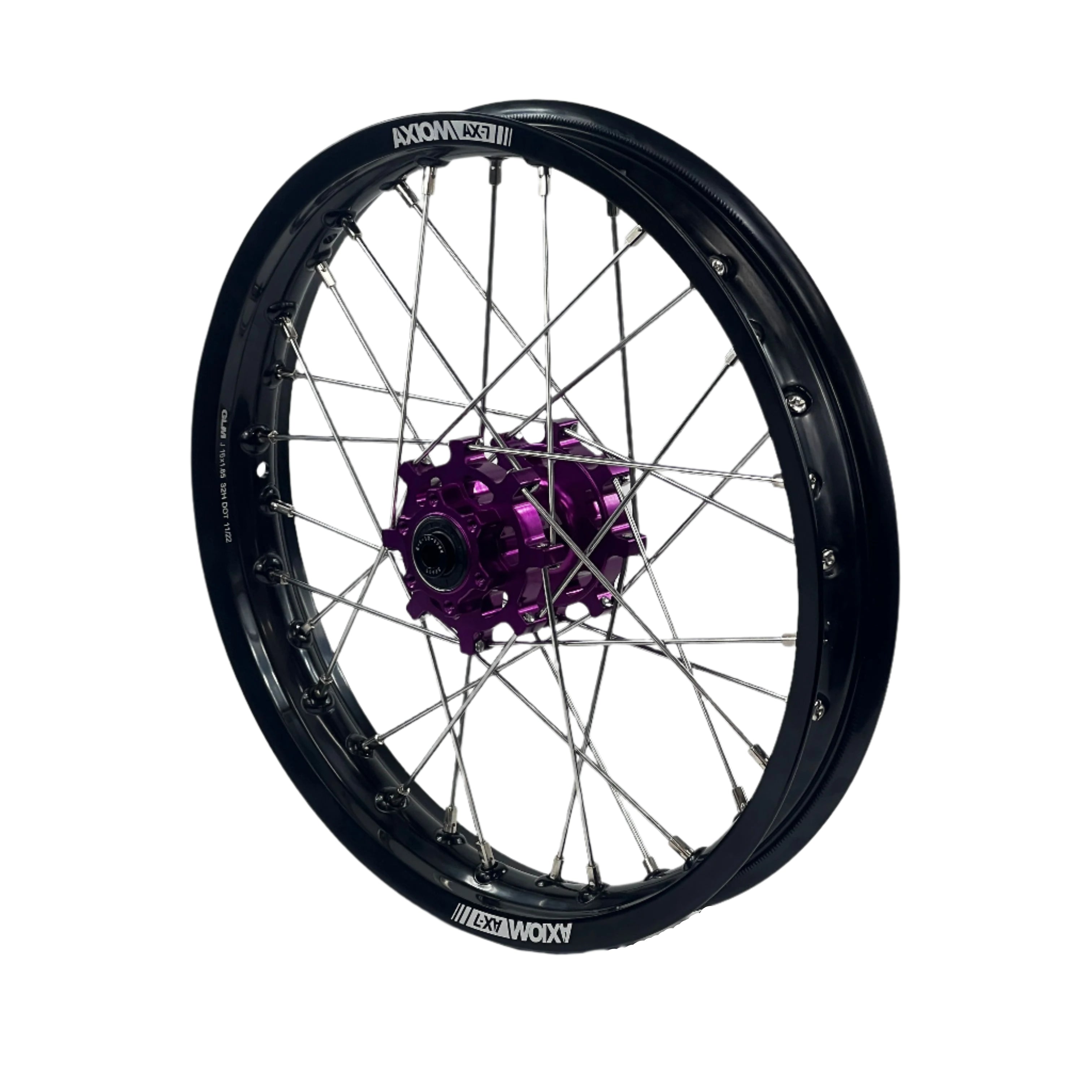 Axiom Sur Ron Light Bee 19x1.6/17x1.85 Black Rim / Purple Hub Wheel Set