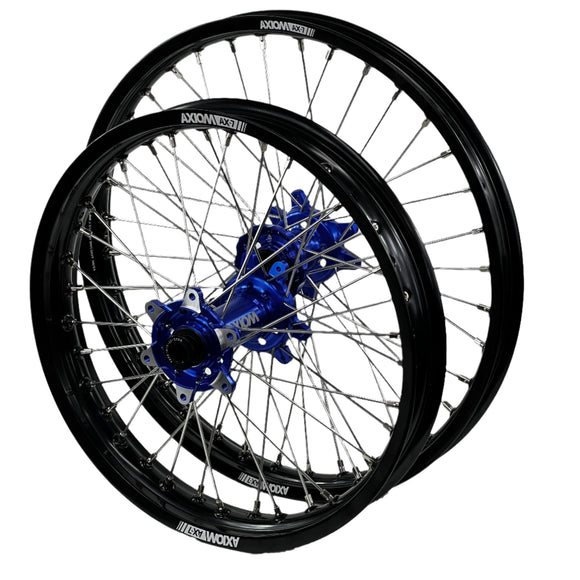 Axiom Sur Ron Ultra Bee 21x1.6/18x2.15 Black Rim / Blue Hub Wheel Set