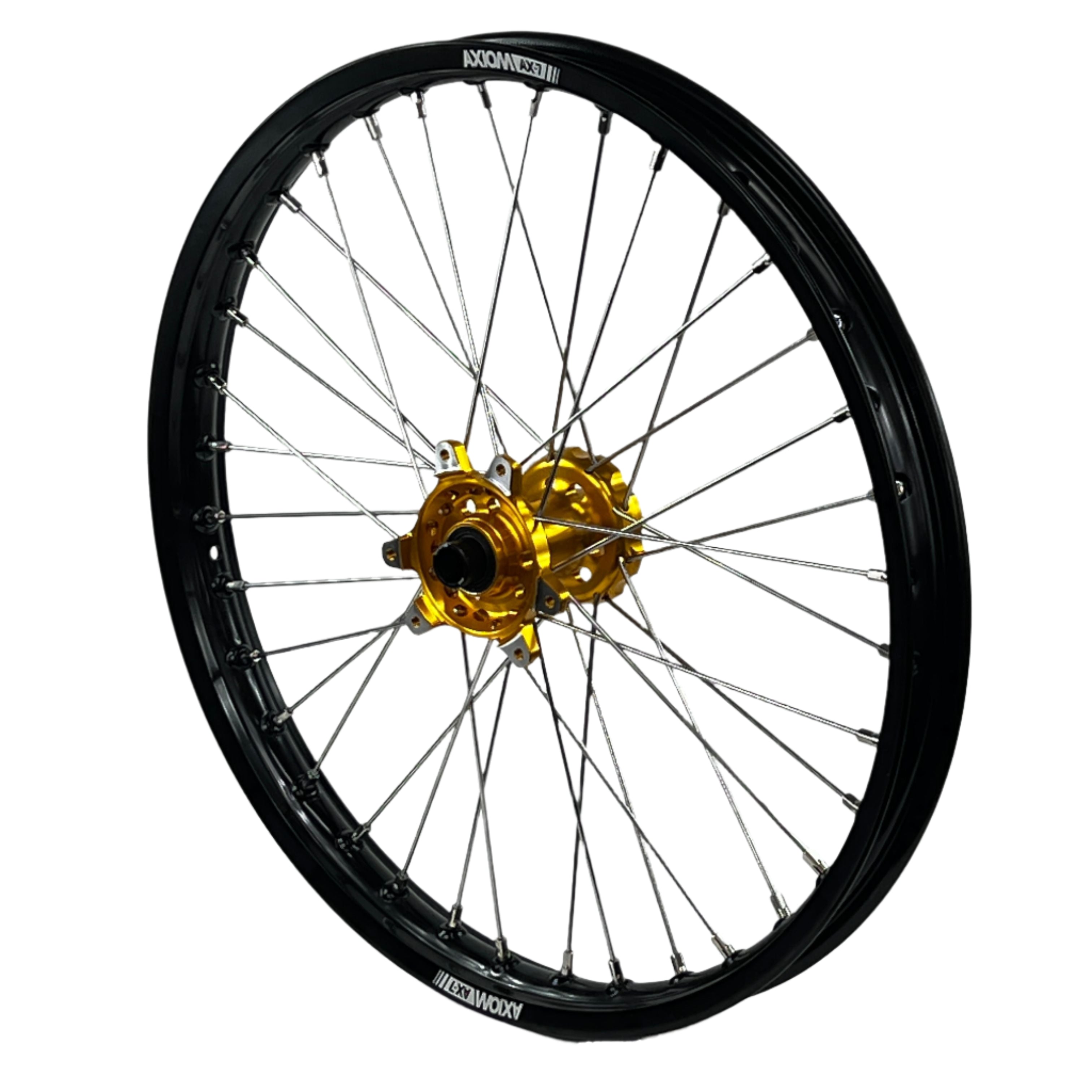 Axiom Sur Ron Ultra Bee 19x1.85/19x2.15 Black Rim / Gold Hub Wheel Set