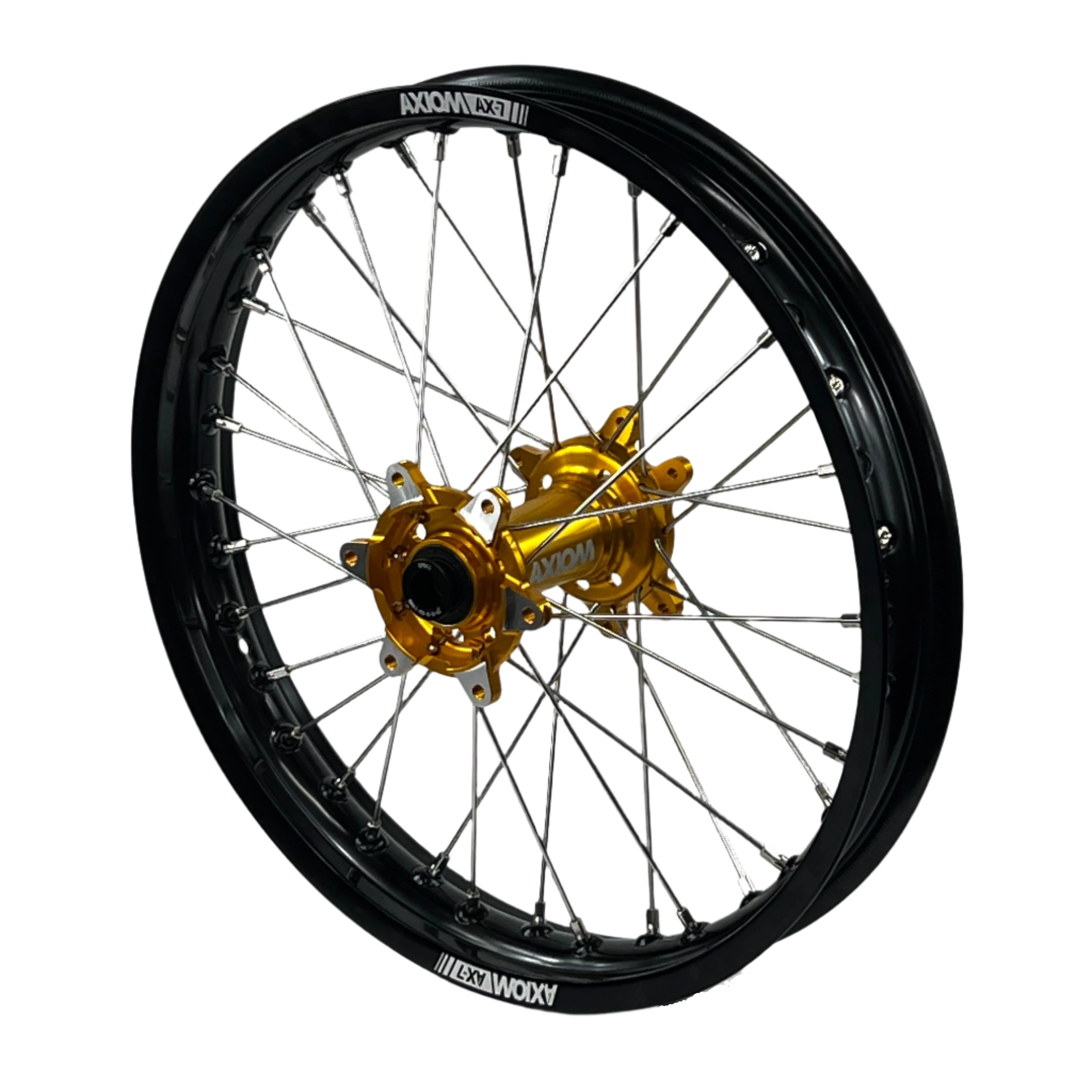 Axiom Sur Ron Ultra Bee 21x1.6/18x2.15 Black Rim / Gold Hub Wheel Set