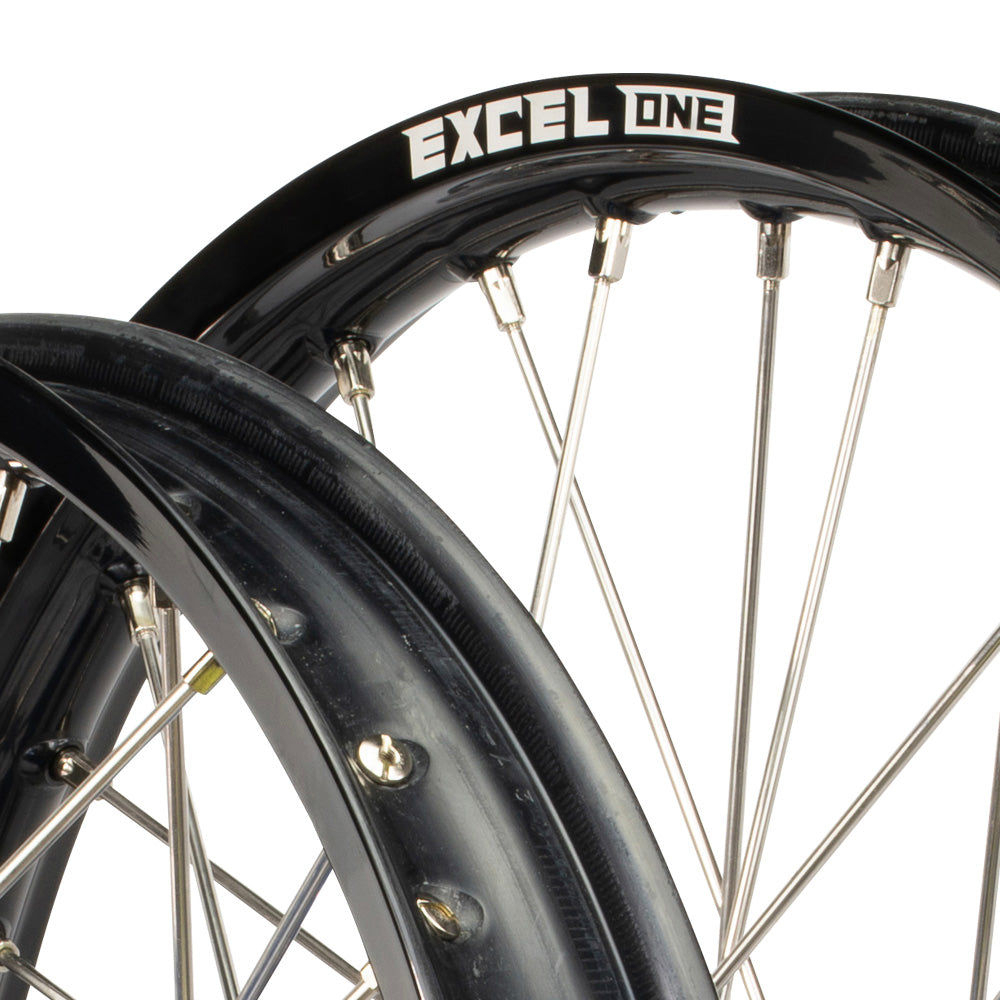 Talon Pro Billet / Excel One Yamaha YZ250-450F 2014-25 Black Rim/Blue Hub 21/19 Wheel Set