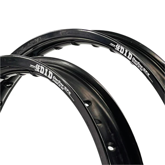 KTM SX-SXF-EXC-EXCF 2003-2025 21/18 OEM Front/Rear Black DID Rim & Bulldog Spoke Set