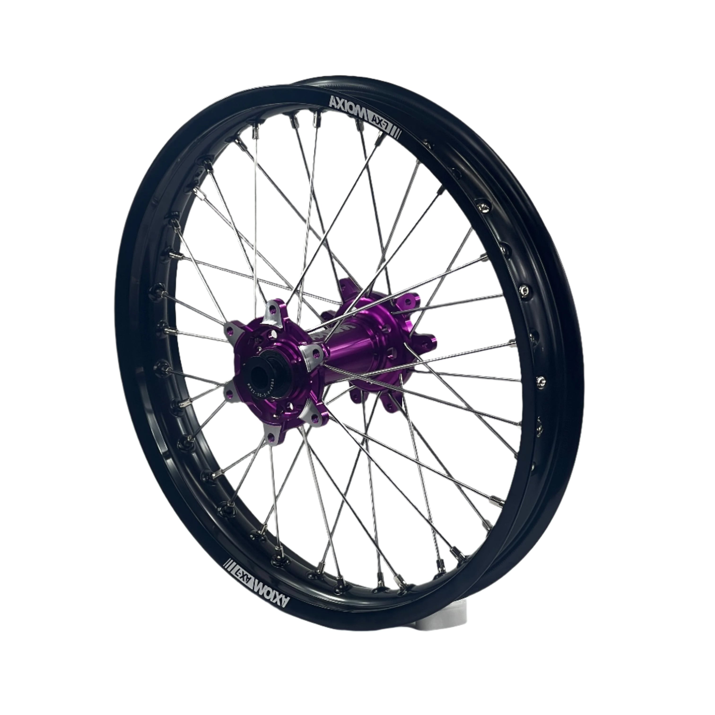 Axiom Sur Ron Ultra Bee 21x1.6/18x2.15 Black Rim / Purple Hub Wheel Set