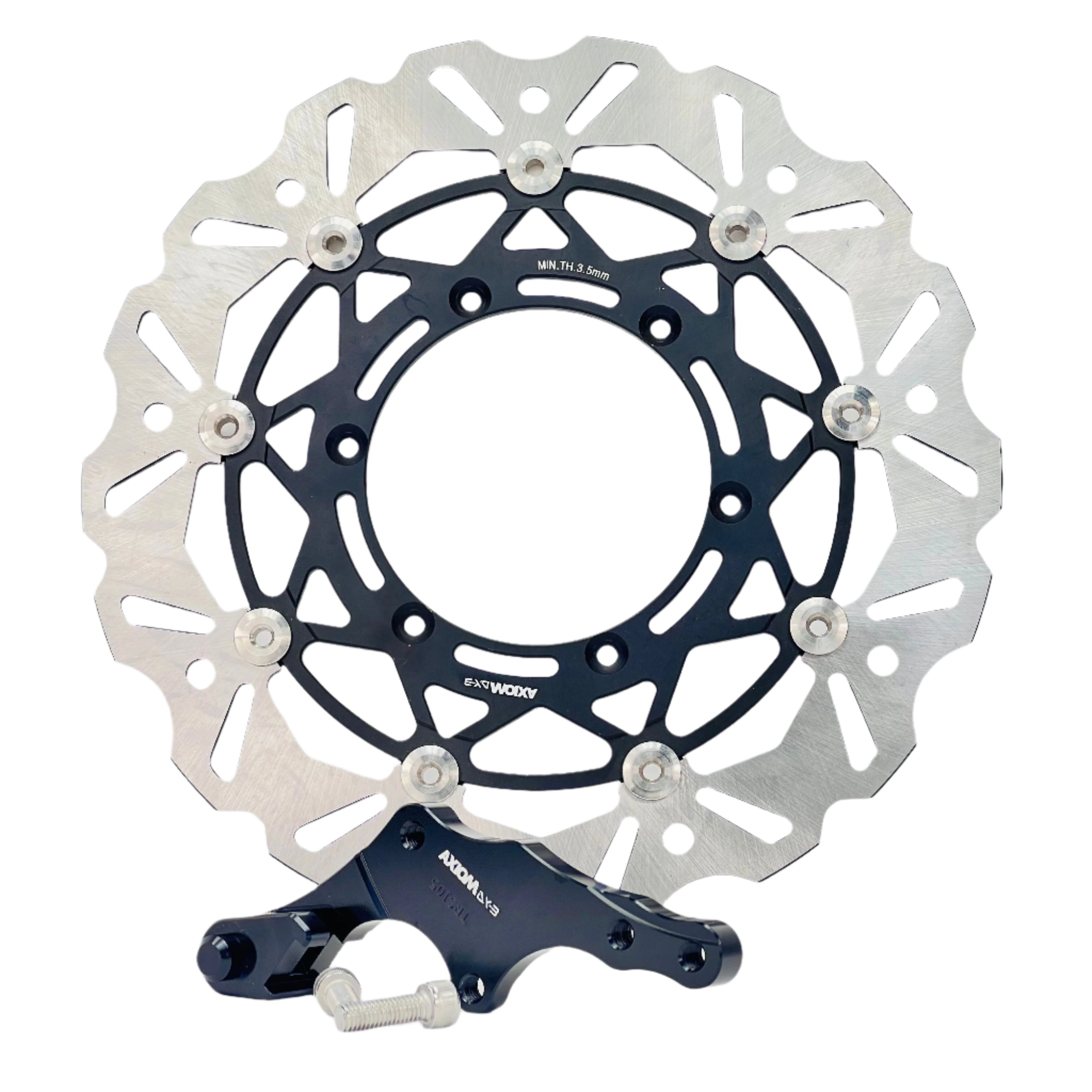 Axiom Wave 320mm Disc & Braktec Caliper Adaptor Bracket Kit  - Husqvarna TE-FE 2022-24 / Gas Gas MC-EC-EX 2021-25