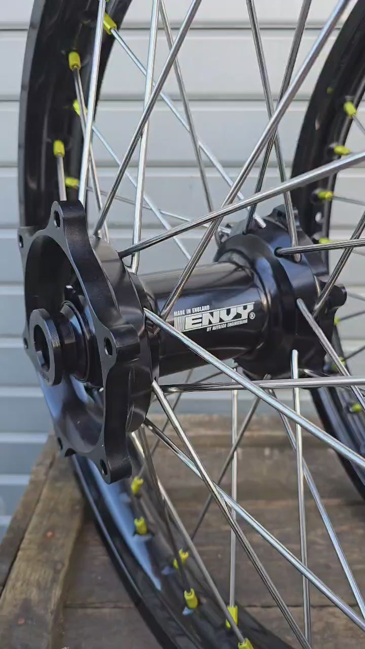 ENVY / Excel 21/19x2.15 Triumph TF250-X 2024-25 Black Rims / Black Hubs Wheel Set-2