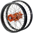Talon KTM SX-SXF 125-250-350-450 2023-2024 21/19 Black Rim/Orange Hub Wheel Set-1