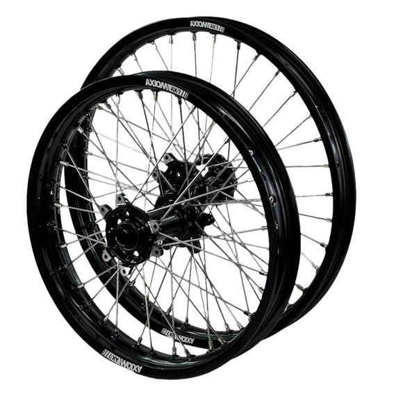 Axiom Sur Ron Ultra Bee 21x1.6/18x2.15 Black Rim / Black Hub Wheel Set